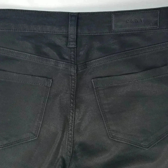 Dkny Black Women's Coated Stretch Skinny Fit Jeans - Picture 1 of 12